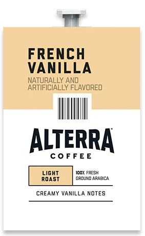Alterra Coffees for Flavia Creation Drinks Station by Mars. Coffee lovers paradise of variety, easy use, & no coffee mess!  Experience all the benefits of coffee without the hassles with our full selection of Alterra Coffees filterpacks. - Alterra French Vanilla Coffee for Flavia by Lavazza