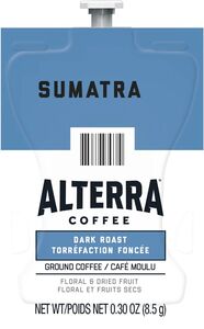 Alterra Coffees for Flavia Creation Drinks Station by Mars. Coffee lovers paradise of variety, easy use, & no coffee mess! Experience all the benefits of coffee without the hassles with our full selection of Alterra Coffees filterpacks. - Alterra Sumatra Coffee for Flavia by Lavazza