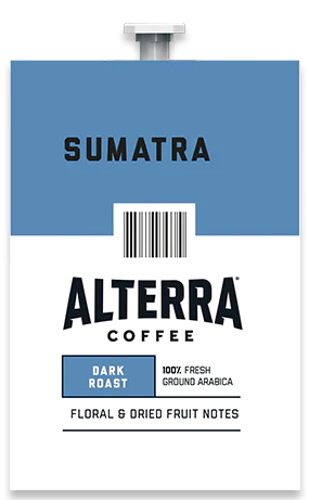 Alterra Coffees for Flavia Creation Drinks Station by Mars. Coffee lovers paradise of variety, easy use, & no coffee mess!  Experience all the benefits of coffee without the hassles with our full selection of Alterra Coffees filterpacks. - Alterra Sumatra Coffee for Flavia by Lavazza
